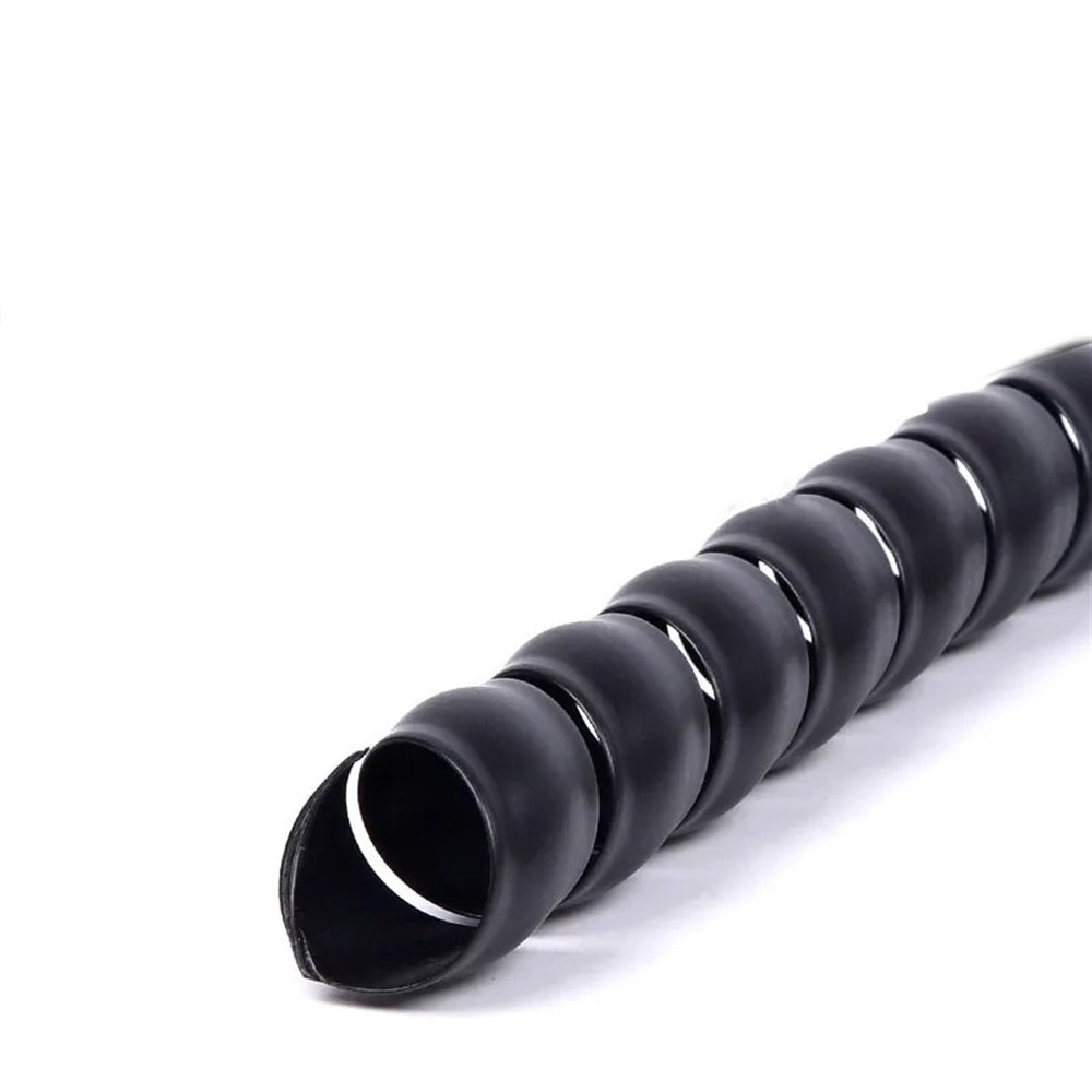 ELLANA spiral protector 10 Meters Wire Organizer Cable Winding Tube 8mm to 60mm Spiral Wrap Winding Protector Protection Sleeve Tube wraps cable(Black,ID 12mm 10 Meters)