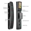 Compatible with Z3 WiFi APP Mobile Phone Remote Unlock with Camera Fingerprint Magnetic Card Password Key Automatic Smart Door Lock (Color : 30) (Hook 24) view 3