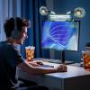 Reading stand Lamp Light Bar with Fan Two-Head Personal Cooling Quiet USB Fan Flip-Open light, Level 3 brightness 3 Wind Speed for Working/Self Broadcasting (Forest Green) view 2
