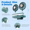 Reading stand Lamp Light Bar with Fan Two-Head Personal Cooling Quiet USB Fan Flip-Open light, Level 3 brightness 3 Wind Speed for Working/Self Broadcasting (Forest Green) view 3