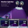 Reading stand Lamp Light Bar with Fan Two-Head Personal Cooling Quiet USB Fan Flip-Open light, Level 3 brightness 3 Wind Speed for Working/Self Broadcasting (Forest Green) view 4