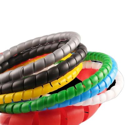 ELLANA Spiral Protector 1 Meter Winding Cable Wire Organizer 8mm 10mm 14mm 16mm 20mm 25mm Tube Protection Sleeve Spiral Winding Wrap Sleeve Wraps Cable(Black,18mm X 1Meter)