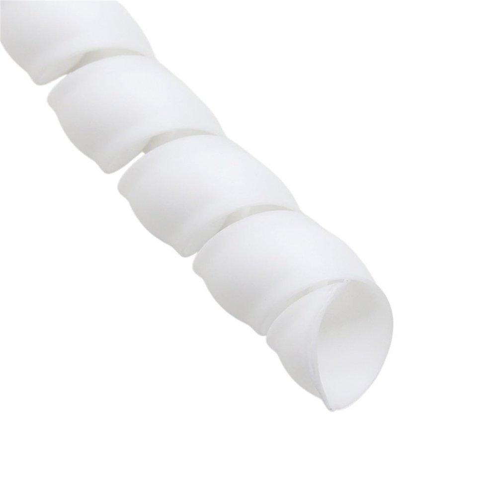 spiral protector Spiral Cable Protector 8mm 40mm Spiral Wrap Winding Line Organizer Flexible Cable Wire Cover Pipe Cable Sleeve Tube wraps cable(White,ID 25mm 10 Meters)