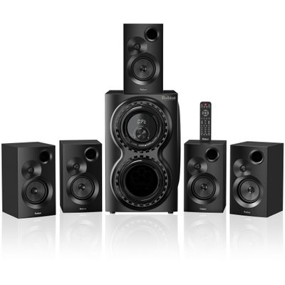 Bobtot Home Theater Sound System 5.1 Surround Sound Systems - 1400 Watts Peak Power 12" Subwoofer Strong Bass 5.1 Wired Home Audio Stereo Sound with Bluetooth ARC Optical Input for TV
