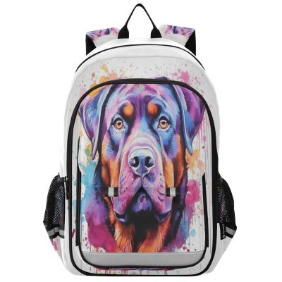 ALAZA Rottweiler Dog School Backpacks Travel Laptop Bag Kids Bookbag for Girls Boys Teens Women Men