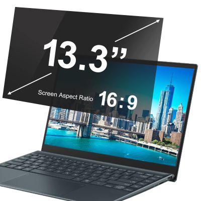 Joyify 13.3 Inch Laptop Privacy Screen Filter for 16:9 Blue Light Filter Widescreen Monitor, Reversible Sides And Blue Light Filter, gray