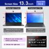 Joyify 13.3 Inch Laptop Privacy Screen Filter for 16:9 Blue Light Filter Widescreen Monitor, Reversible Sides And Blue Light Filter, gray view 2