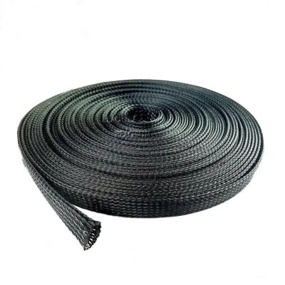 ELLANA Spiral Protector 1 Meter Spiral Wrapping Cable Sleeve 1mm to 50mm Black Nylon Expandable Wire Sleeving Insulated Braid Mesh Tube Wraps Cable(12mm Inside Diameter)