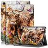 AIRWEE Case for Samsung Galaxy Tab A9+/ A9 Plus 11'', Adjustable Stand, PU Leather Cover with Auto Sleep/Wake, Two Highland Cows view 1