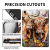 AIRWEE Case for Samsung Galaxy Tab A9+/ A9 Plus 11'', Adjustable Stand, PU Leather Cover with Auto Sleep/Wake, Two Highland Cows view 2