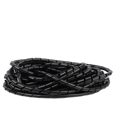 ELLANA Spiral Protector 1 Meter Computer Line Spiral Protection Sleeve Winding Pipe Wire Cable Manager 3mmm 4mm to 10mm Bundle Management Winding Wraps Cable(10mm Inside Diameter), Black