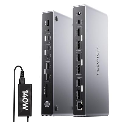Displaylink Docking Station, PULWTOP USB C DisplayLink Dock Triple Displays for MacBook M1/M2/M3/M4 Windows, 8K/4K@60Hz Displaylink Dock with 3HDMI, 3 Display Port, PD 30W,USB A/C 10Gbps, Ethernet