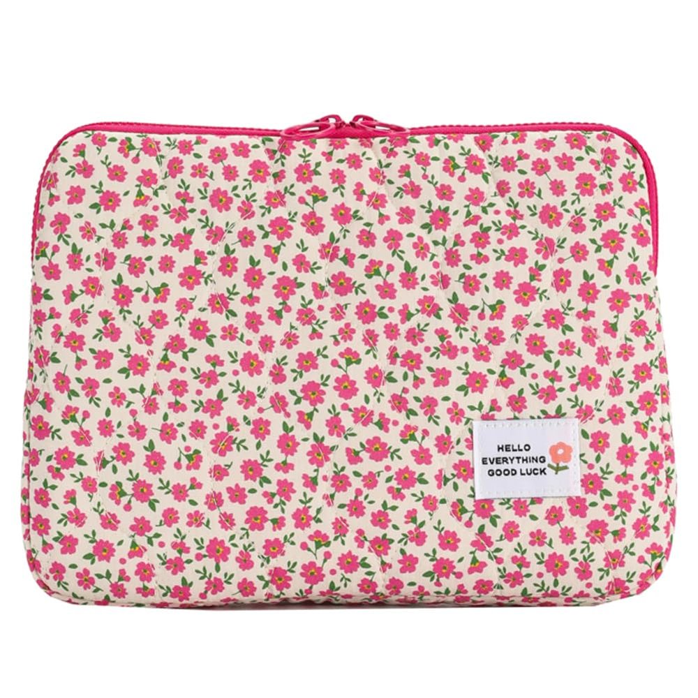 AZURAOKEY Cute Floral Laptop Sleeve Case Bag Kawaii Aesthetic Laptop Sleeve Protective Soft Pad Bag Aesthetic Computer Carrying Case Bag Zipper Cover Compatible with 11"" Notebook, 11 inch-Style C