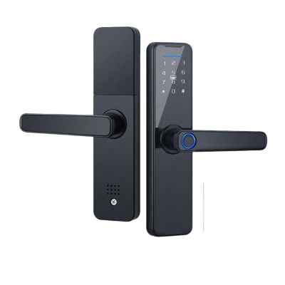 Biometric Black Smart Lock Compatible with App Remote Unlock Keyless WiFi Lock Electronic Door Lock (Color : K7-TYB-60, Mortise Lock Size : Black)
