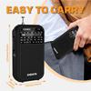 XHDATA D220 Portable Radio AM FM SW Shortwave Receiver Pocket Radio, Black view 2
