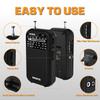 XHDATA D220 Portable Radio AM FM SW Shortwave Receiver Pocket Radio, Black view 4