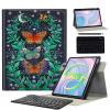 BFSEROBJ Galaxy Tab S9 FE Case Galaxy Tab S9 Case 2023 with 360 Rotating Degree Stand PU Leather Protective Cover with Detachable Wireless Keyboard and Pen Holder - Butterflies Moon view 1