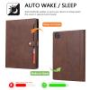 Dteck for iPad Pro 12.9 Case 2022 2021 2020 2018,iPad Air 13 Case with Pencil Holder and Pocket, Premium PU Leather Folio Flip Stand Cover Shockproof Protective Auto Sleep/Wake Wallet Case,Coffee view 2