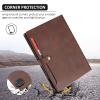 Dteck for iPad Pro 12.9 Case 2022 2021 2020 2018,iPad Air 13 Case with Pencil Holder and Pocket, Premium PU Leather Folio Flip Stand Cover Shockproof Protective Auto Sleep/Wake Wallet Case,Coffee view 3