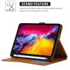 Dteck for iPad Pro 12.9 Case 2022 2021 2020 2018,iPad Air 13 Case with Pencil Holder and Pocket, Premium PU Leather Folio Flip Stand Cover Shockproof Protective Auto Sleep/Wake Wallet Case,Coffee view 4