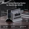 PULWTOP MacBook Pro Air Docking Station, Vertical USB C Laptop Docking Station with M.2 SSD Slot, HDMI 4K@60Hz, 4 USB A/C Max 10Gbps, Ethernet, SD/TF, PD Dock for MacBook/USB-C Win Laptops - Grey view 2