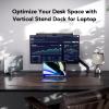 PULWTOP MacBook Pro Air Docking Station, Vertical USB C Laptop Docking Station with M.2 SSD Slot, HDMI 4K@60Hz, 4 USB A/C Max 10Gbps, Ethernet, SD/TF, PD Dock for MacBook/USB-C Win Laptops - Grey view 4
