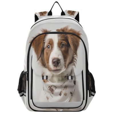 ALAZA Australian Shepherd Wearing Bandana School Backpacks Travel Laptop Bag Kids Bookbag for Girls Boys Teens Women Men