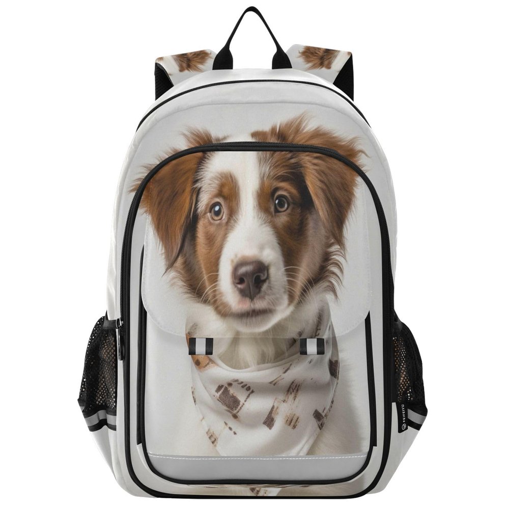 ALAZA Australian Shepherd Wearing Bandana School Backpacks Travel Laptop Bag Kids Bookbag for Girls Boys Teens Women Men