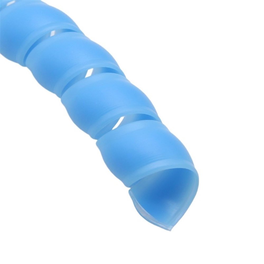 ELLANA spiral protector Flexible Cable Sleeve 8mm 10mm 12mm Spiral Pipe Wrap Winding Line Protection Cable Organizer Wire Cover Tube Protector wraps cable(Blue,ID 8mm 2 Meters)