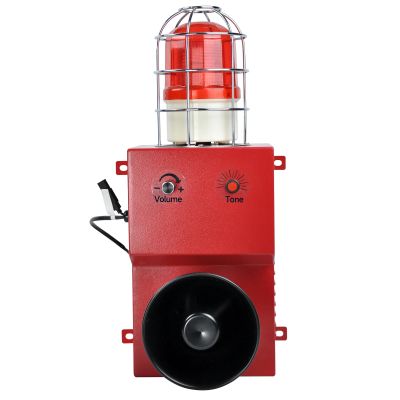 Y DIANS S 80W Industrial Siren Alarm Strobe Outside 130dB Loud Horn Siren Emergency Security Indoor Alarm Speaker Siren Flashing Light for Home Factory Warehouse DC12V