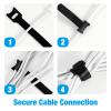 100 PCS 8-Inch Cable Ties, Reusable Cable Management, Under Desk Cord Organizer, Cable Clips and Cord Wrap, Black view 3