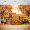 15x10ft Fall Backdrop Autumn Pumpkins Maple Leaves Tree Farmland Photography Background Fall Harvest Pumpkin Thanksgiving Party Banner Decorations Supplies Photo Booth Props view 1