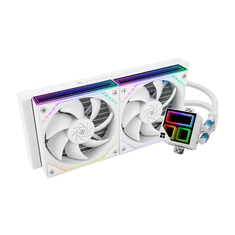 Thermalright Frozen Infinity 240 White Liquid CPU Cooler,Double PWM Fans with 2000RPM,Desktop CPU Aio Cooler,for AM4/AM5&Intel LGA1150/1151/1200/2011/1700/1851,Infinity Mirror PC CPU Water Cooler