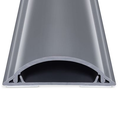 Cord Cover 6.6ft(2xL3.3Ft), Large Capacity Gray PVC Cord Hider - Hard Floor Wire Cover for Cable Management - 1.8" W x 0.6" H