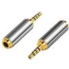 2.5mm Male to 3.5mm Female Headphone Adapter (Converts your 3.5mm earphone jack into 2.5mm earphone jack) 4 Pole 2.5mm to 3.5mm Plug Jack Audio Adapter 24K Gold Plated -Stereo or Mono-2 Packs view 1