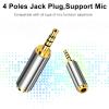 2.5mm Male to 3.5mm Female Headphone Adapter (Converts your 3.5mm earphone jack into 2.5mm earphone jack) 4 Pole 2.5mm to 3.5mm Plug Jack Audio Adapter 24K Gold Plated -Stereo or Mono-2 Packs view 4