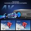 2300 ANSI Daytime 4K Projector with 2 Wireless Mics & 38W Speakers, Ultra Bright Android 11.0 Projector, AI Auto Focus Keystone, NFC WiFi6 Bluetooth, HDR10+ Home Karaoke/Outdoor Movies/Office view 4