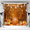 10x8ft Fall Forest Backdrop Autumn Woodland Maple Leaves Pumpkins Photography Background Fall Harvest Thanksgiving Party Kids Adults Portraits Decorations Supplies Photo Booth Props view 3