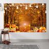 10x8ft Fall Forest Backdrop Autumn Woodland Maple Leaves Pumpkins Photography Background Fall Harvest Thanksgiving Party Kids Adults Portraits Decorations Supplies Photo Booth Props view 4
