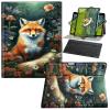 BFDHGQZC Keyboard Case for iPad 6th Generation/iPad 5th Generation/iPad 9.7 inch/iPad Air 2 with Pen Holder,360 Degree Rotating Stand Protective Cover,Fox Flowers view 1