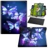 BFDHGQZC Keyboard Case for iPad 6th Generation/iPad 5th Generation/iPad 9.7 inch/iPad Air 2 with Pen Holder,360 Degree Rotating Stand Protective Cover,Purple Butterflies view 1