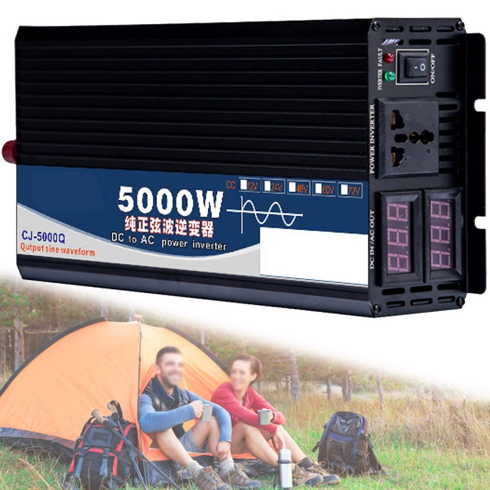 1600W/2200W/2600W/3000W/4000W/5000W/6000W/7000W/8000W Power Inverter 12V/24V/48V/60V DC to 110V /230V AC with LCD Display,Pure Sine Wave Inverter Converter for RV,5000W-12Vto220V