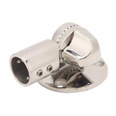 NDNCZDHC Boat Antenna Mount Stainless Steel 180 Degree Adjustable Ratchet Rail Mount Pipe Clamp for Marine Yacht Ship RV
