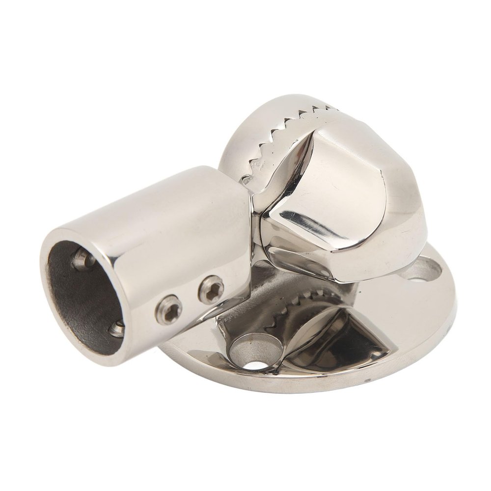 NDNCZDHC Boat Antenna Mount Stainless Steel 180 Degree Adjustable Ratchet Rail Mount Pipe Clamp for Marine Yacht Ship RV