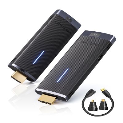 VENTION 2025 Upgraded Wireless HDMI Dongle Transmitter and Receiver 2.4/5GHz 4K Decording, 131FT /40M, Bluetooth Adapter, Wireless Extender Connection with Sender with Miracast 1080P,Black