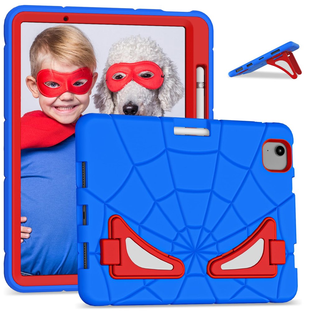 AKABEILA Compatible with Apple iPad Air 11(2024) 11 inch Tablet CaseLightweight Shockproof Rugged Protective Cover with Kickstand for Kids Children Boys Babies Blue Red