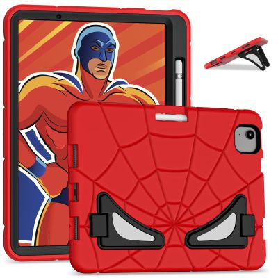 AKABEILA Compatible with Apple iPad Air 11(2024) 11 inch Tablet CaseLightweight Shockproof Rugged Protective Cover with Kickstand for Kids Children Boys Babies Red Black