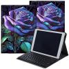 DEGDFSGR Keyboard Case for Samsung Galaxy Tab A7 Lite 8.7 Inch 2021 Model (SM-T220/T225/T227), Magnetic Closure Detachable Bluetooth Keyboard for Samsung Galaxy A7 Lite Case, A Purple Rose view 1