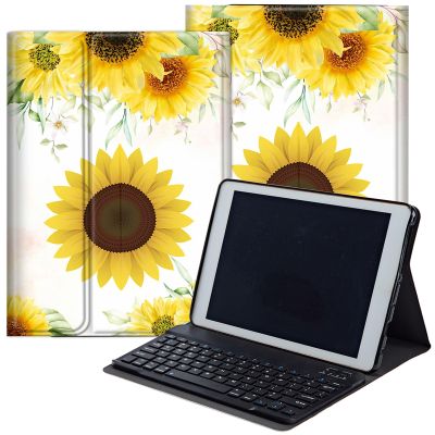 DEGDFSGR Keyboard Case for Samsung Galaxy Tab A7 Lite 8.7 Inch 2021 Model (SM-T220/T225/T227), Magnetic Closure Detachable Bluetooth Keyboard for Samsung Galaxy A7 Lite Case, Sunshine Flower