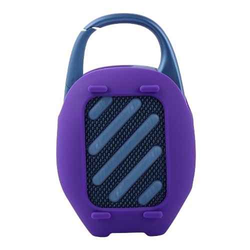 DirectNine Basics Speaker Case for JBL CLIP5 Shockproof Silicone Protective Cover for JBL CLIP 5 Speaker Shell Waterproof and Dustproof Soft Full Protection Cover Skin Protective Sleeve Accessories (Purple)